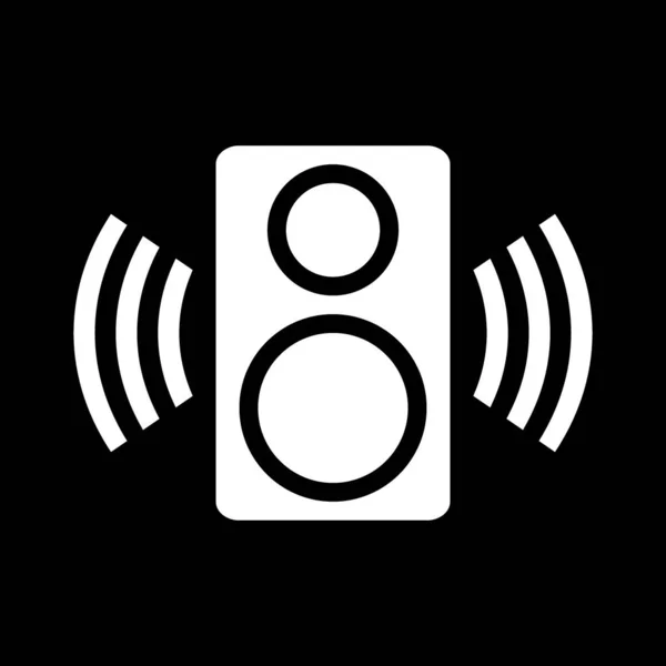 Icono del altavoz en negro . — Vector de stock