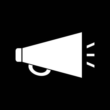 Siyah üzerine megafon simgesi.