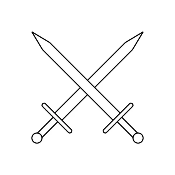Çapraz kılıç simgesi. — Stok Vektör