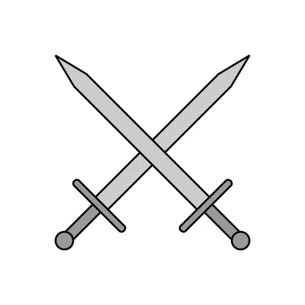 Icono de espadas cruzadas . — Vector de stock