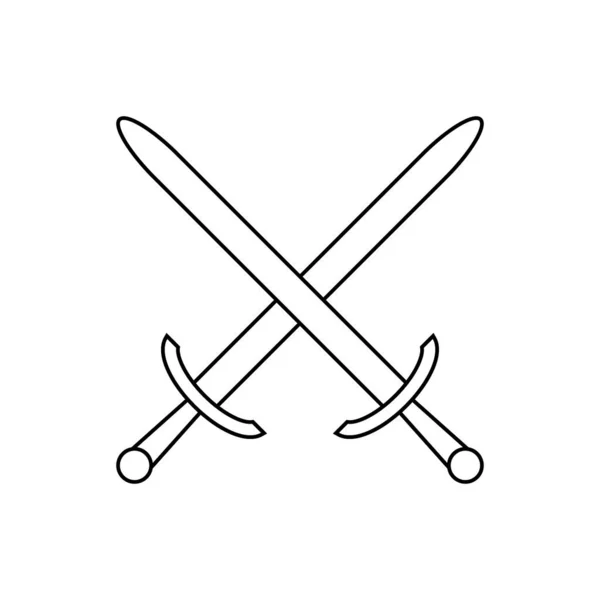 Icono de espadas cruzadas . — Vector de stock