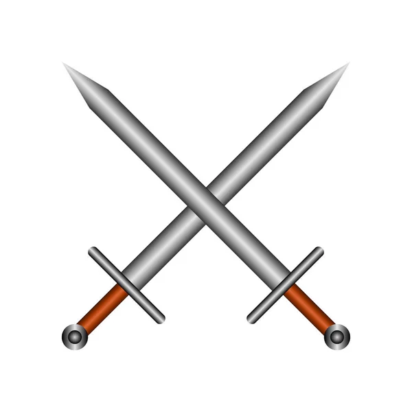 Icono de espadas cruzadas . — Vector de stock