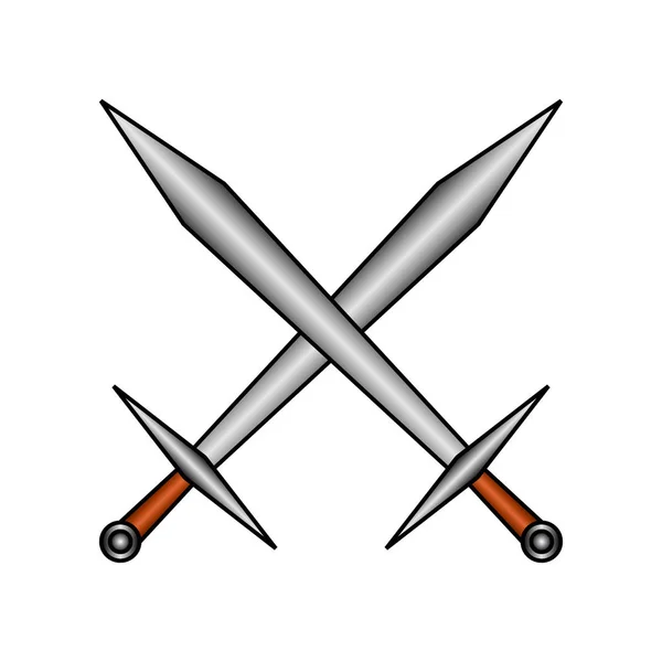 Icono de espadas cruzadas . — Vector de stock