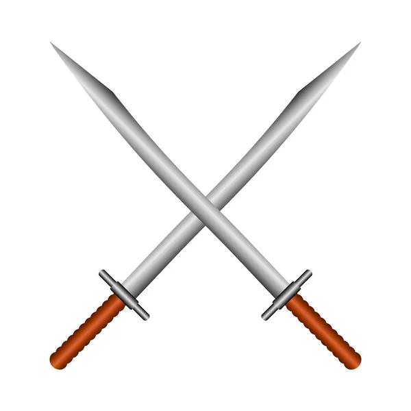 Icono de espadas cruzadas . — Vector de stock