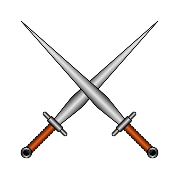 Çapraz kılıç simgesi. — Stock Vector