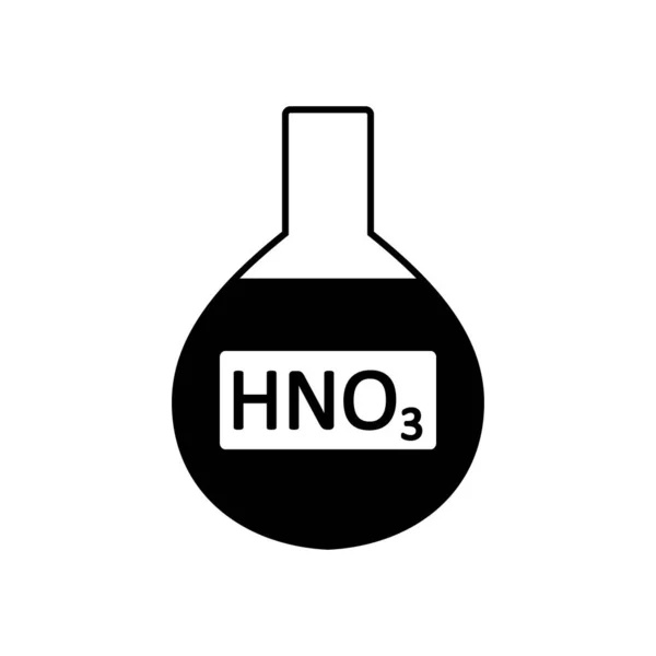 Laboratory glass with nitric acid. — Stock Vector