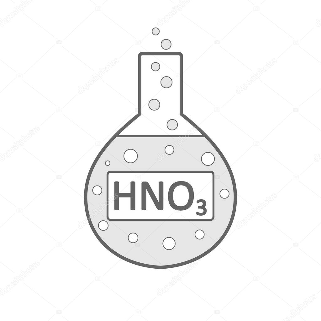 Laboratory glass with nitric acid.
