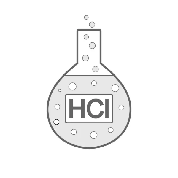 Verre de laboratoire à l'acide chlorhydrique . — Image vectorielle