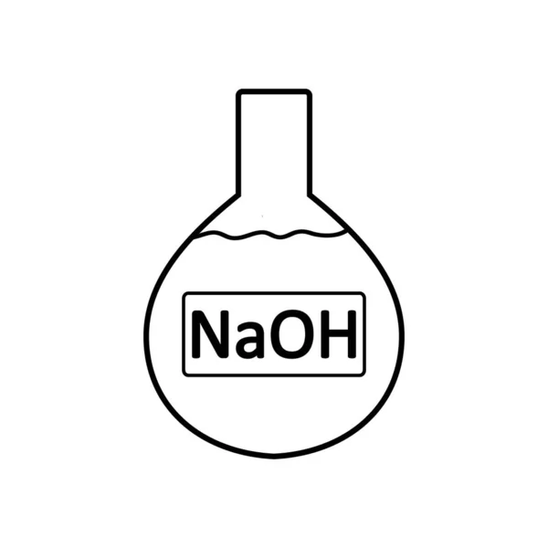 Laborglas mit Natriumhydroxid. — Stockvektor