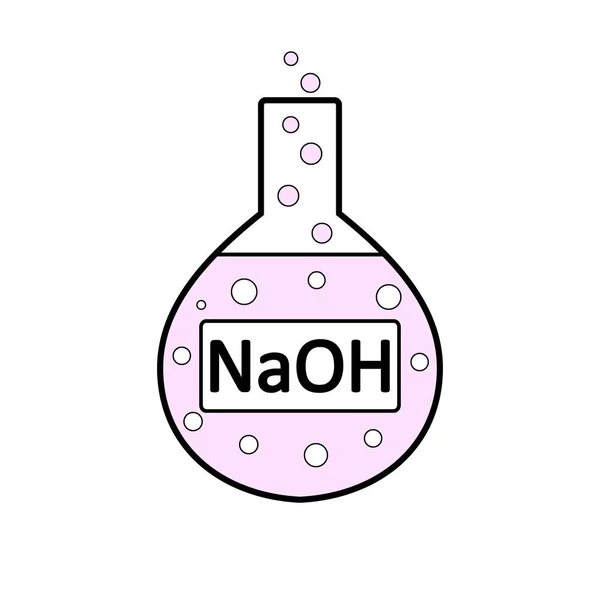 Laborglas mit Natriumhydroxid. — Stockvektor