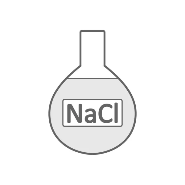 Verre de laboratoire avec chlorure de sodium. — Image vectorielle