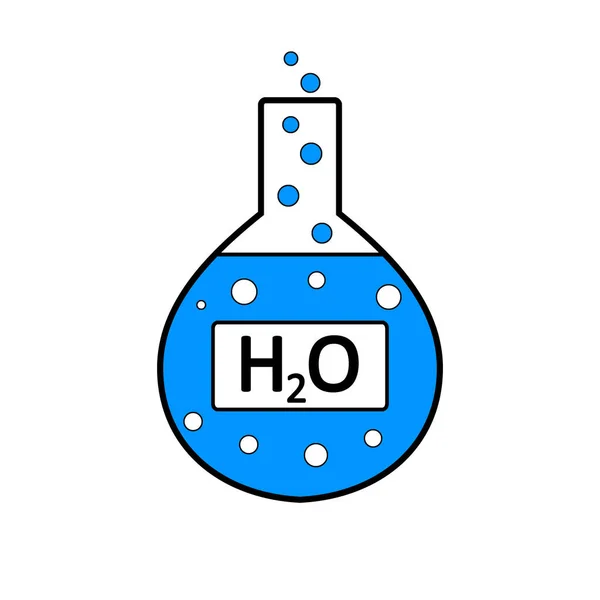 Laboratory glass with water. — Stock Vector