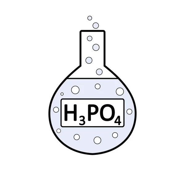 Laboratory glass with orthophosphoric acid. — Stock Vector