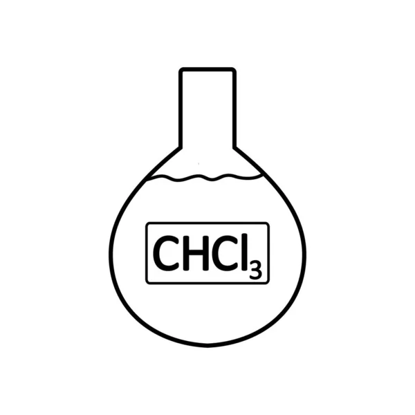 Verre de laboratoire avec chloroforme . — Image vectorielle