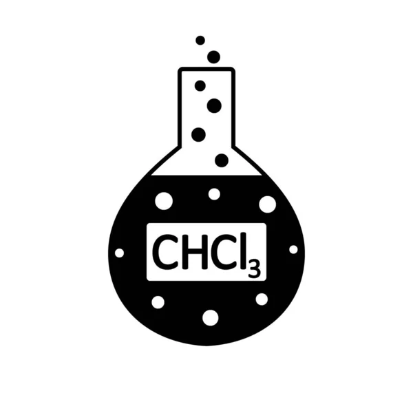 Vidro de laboratório com clorofórmio . — Vetor de Stock