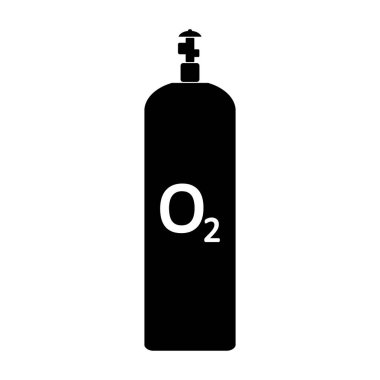 Oksijen gazı cylinde simgesi.