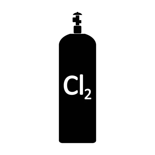 Chlorine gas cylinde icon. — Stock Vector