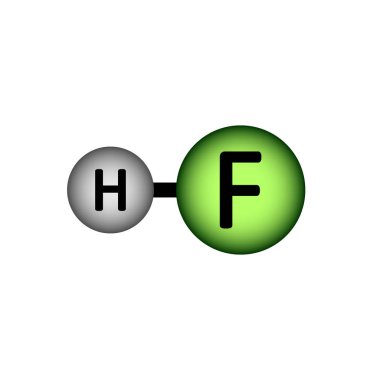 Hidrojen florür molekül simgesi.