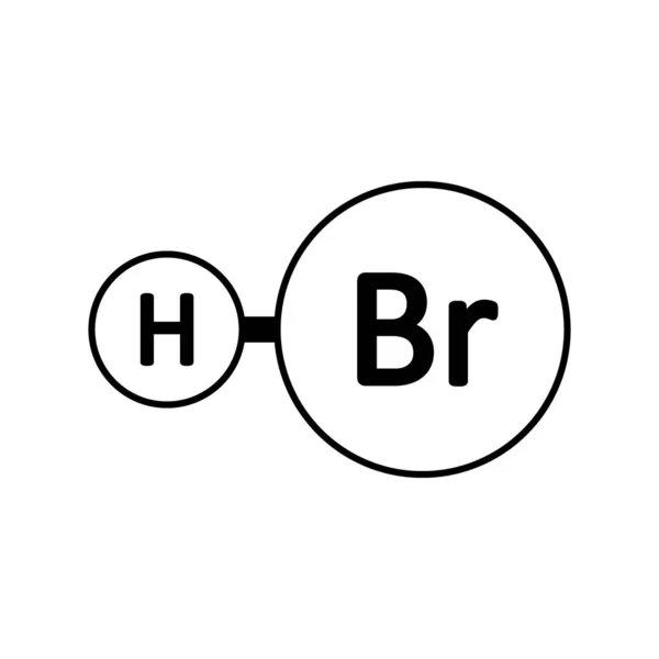 Hidrogén-bromid molekula ikon. — Stock Vector