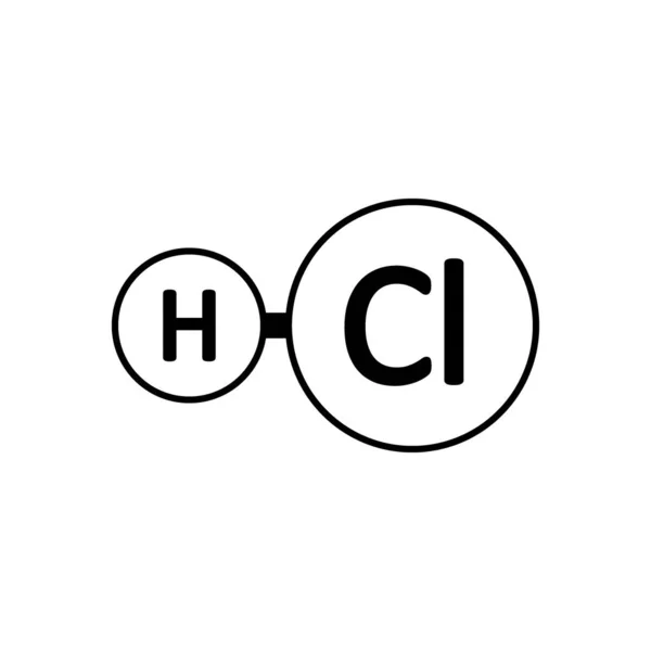 Icono de molécula de cloruro de hidrógeno . — Archivo Imágenes Vectoriales