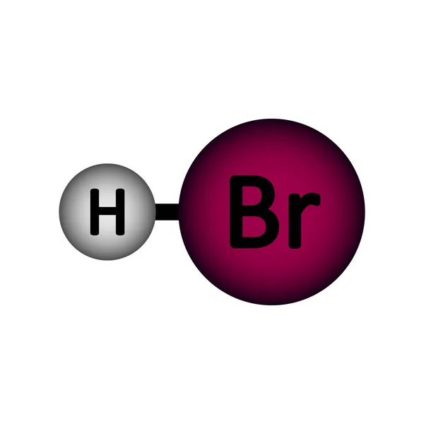 Hidrogén-bromid molekula ikon. — Stock Vector