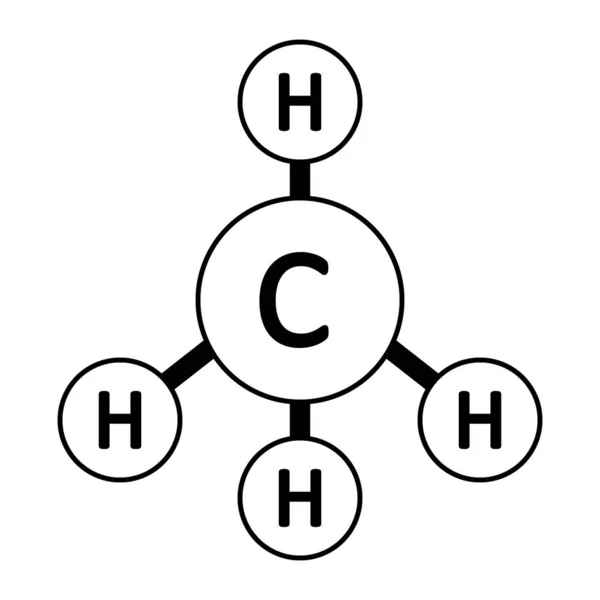 Ícone de Molécula de Metano . — Vetor de Stock