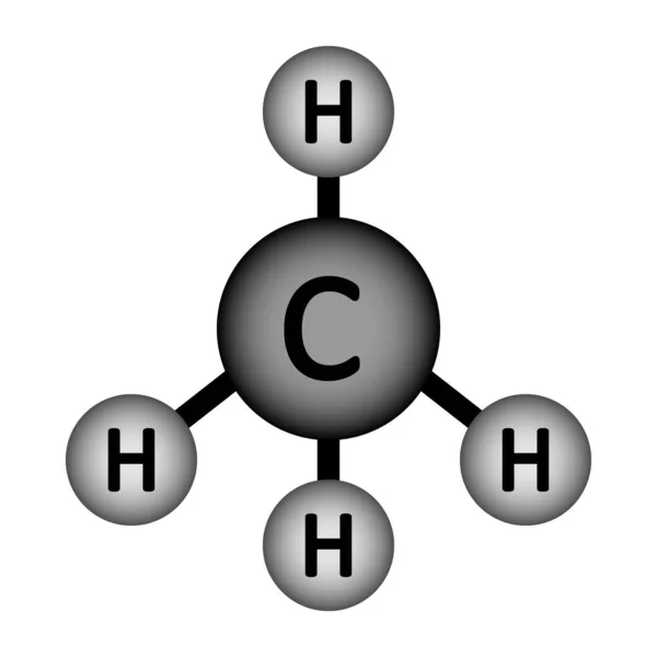 Icono de molécula de metano . — Vector de stock