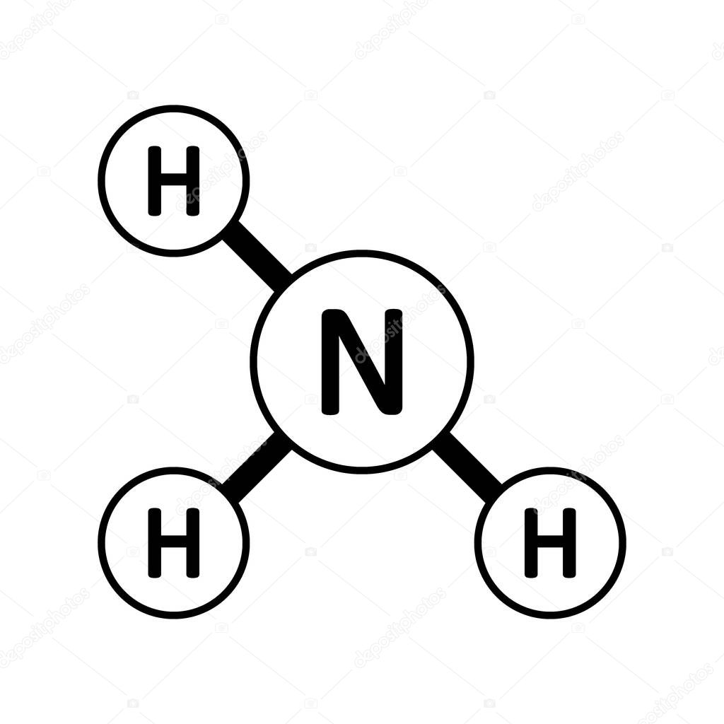 Ammonia molecule icon.