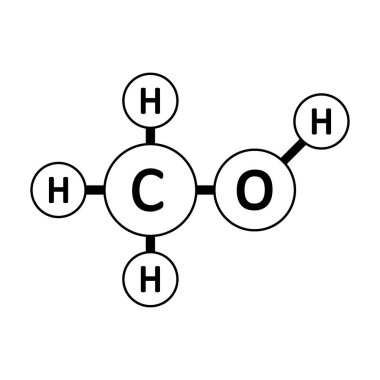 Metanol molekül simgesi.
