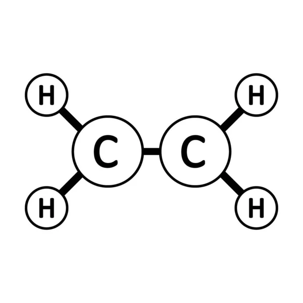 Icono de molécula de etileno . — Vector de stock