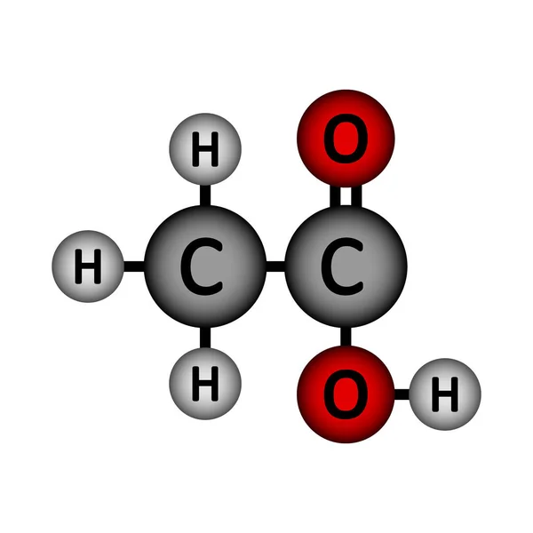 Icono de molécula de ácido acético . — Vector de stock