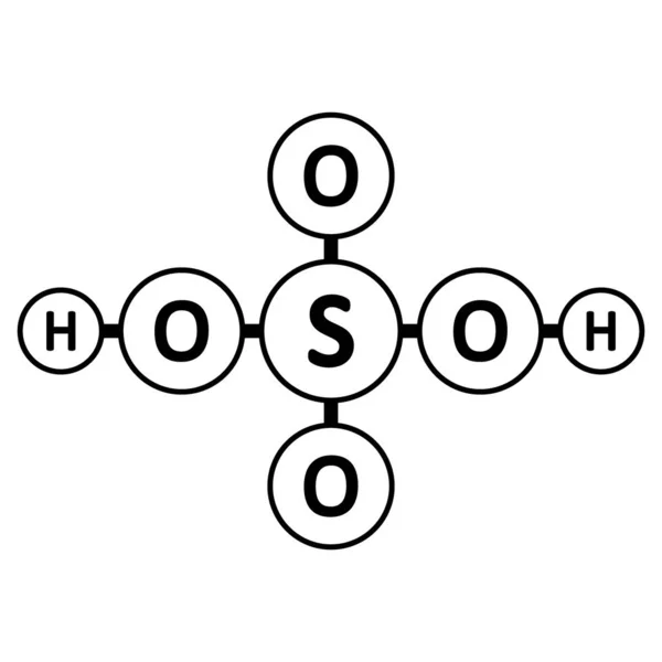 Icona della molecola di acido solforico . — Vettoriale Stock