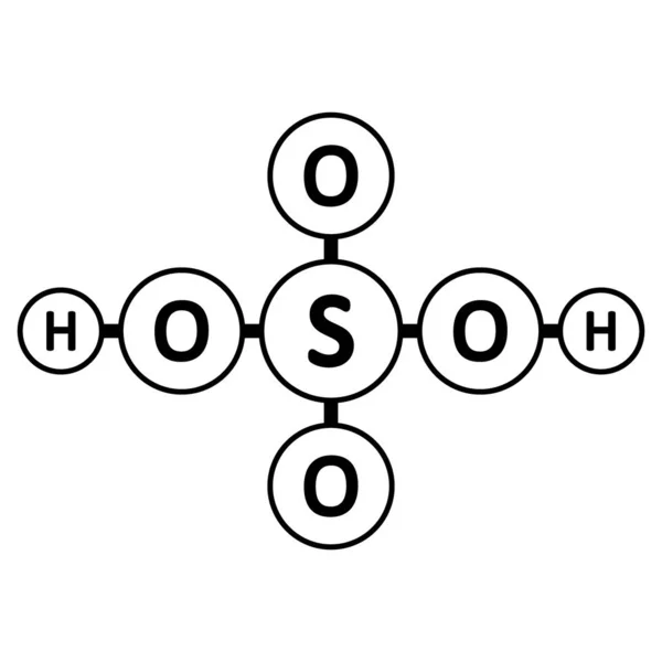 Ikon molekul asam sulfat . - Stok Vektor