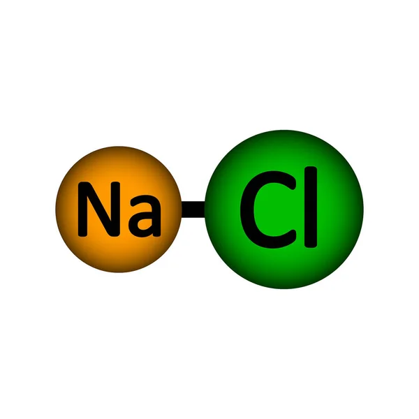 Ikon molekul natrium klorida . - Stok Vektor