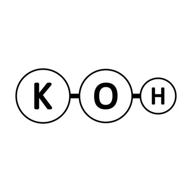 Potassium hydroxide molecule icon. clipart