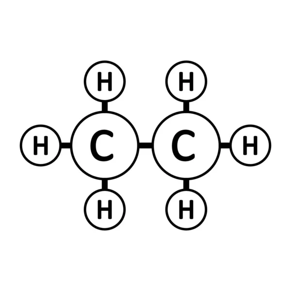 Ethaan molecuul pictogram. — Stockvector