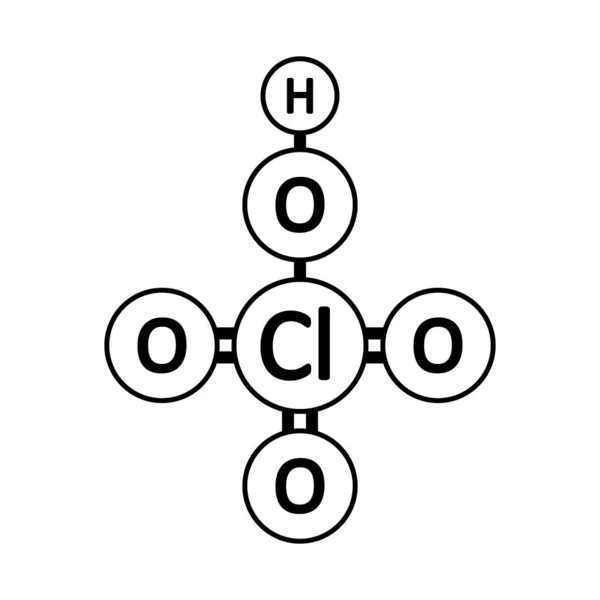 Icona della molecola di acido perclorico . — Vettoriale Stock