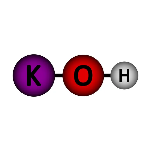 Εικόνα μορίου υδροξειδίου του καλίου. — Διανυσματικό Αρχείο