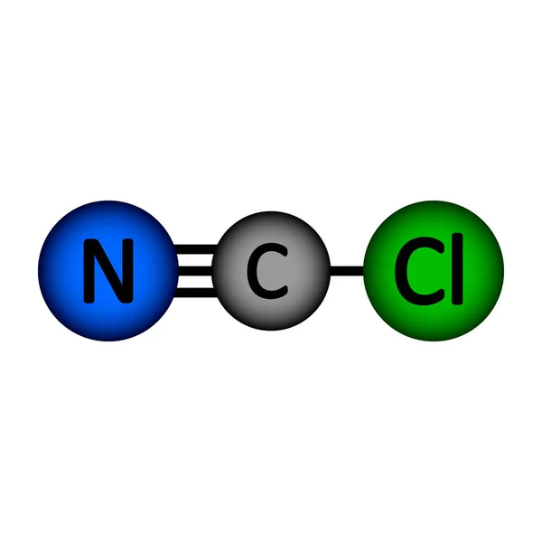 Icona della molecola di cloruro di cianogeno . — Vettoriale Stock