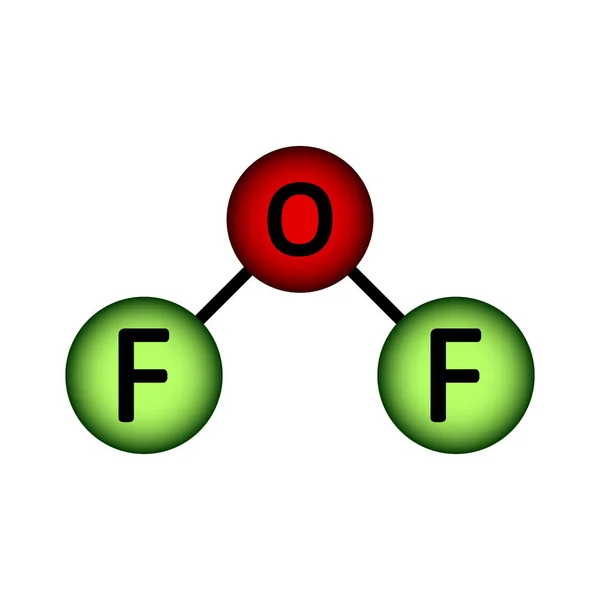 Icono de molécula de difluoruro de oxígeno . — Archivo Imágenes Vectoriales