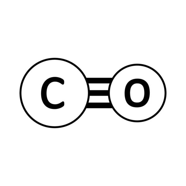 Значок молекулы угарного газа . — стоковый вектор