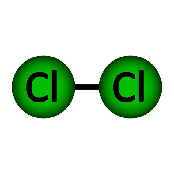 Icono de molécula de cloro . — Vector de stock