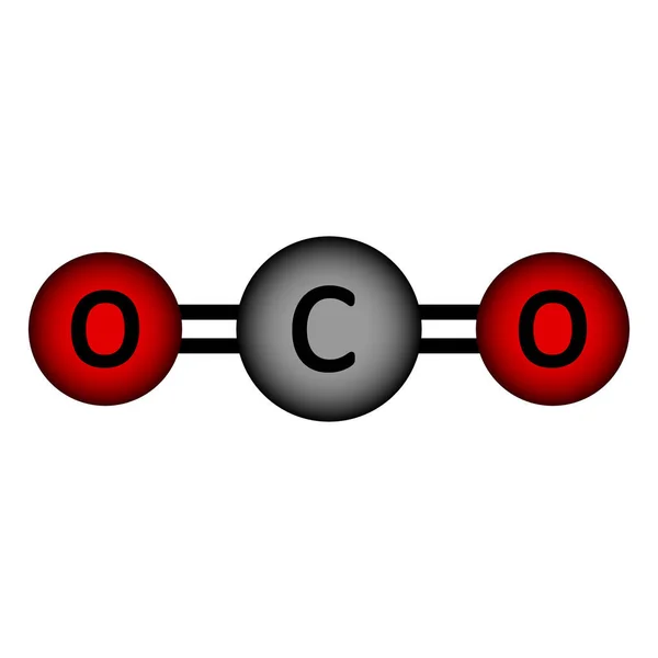 Ícone de molécula de dióxido de carbono . — Vetor de Stock