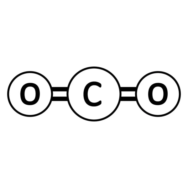 Icono de molécula de dióxido de carbono . — Archivo Imágenes Vectoriales
