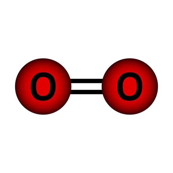 Icono de molécula de oxígeno . — Vector de stock