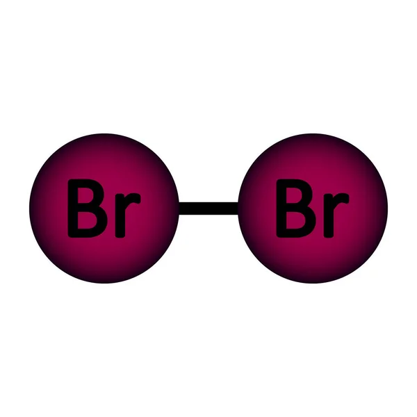 Icono de molécula de bromo . — Archivo Imágenes Vectoriales