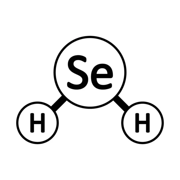 Ikona molekuly selenidu vodíku. — Stockový vektor