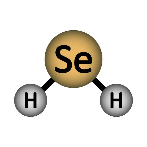 Icono de molécula de seleniuro de hidrógeno . — Vector de stock