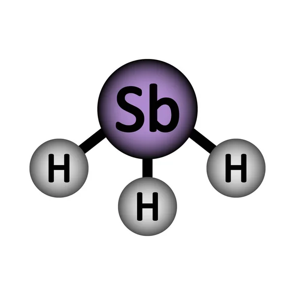 Icono de molécula de gas Stibin . — Vector de stock