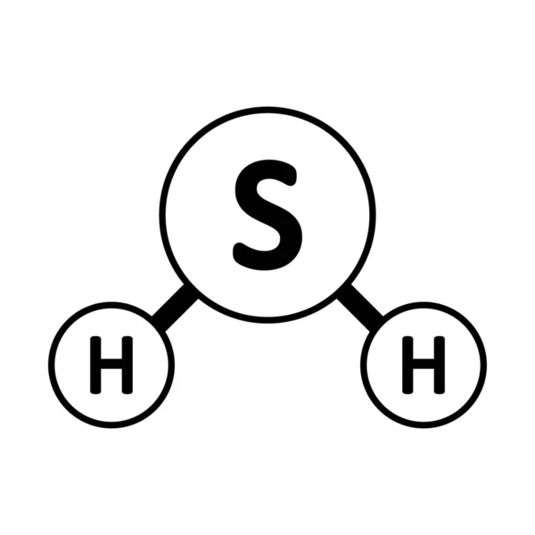 Ícone de molécula de sulfureto de hidrogênio . — Vetor de Stock